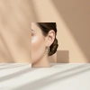 A pair of fashionable and simple earrings and light luxury alloy stud earrings for women Specification image